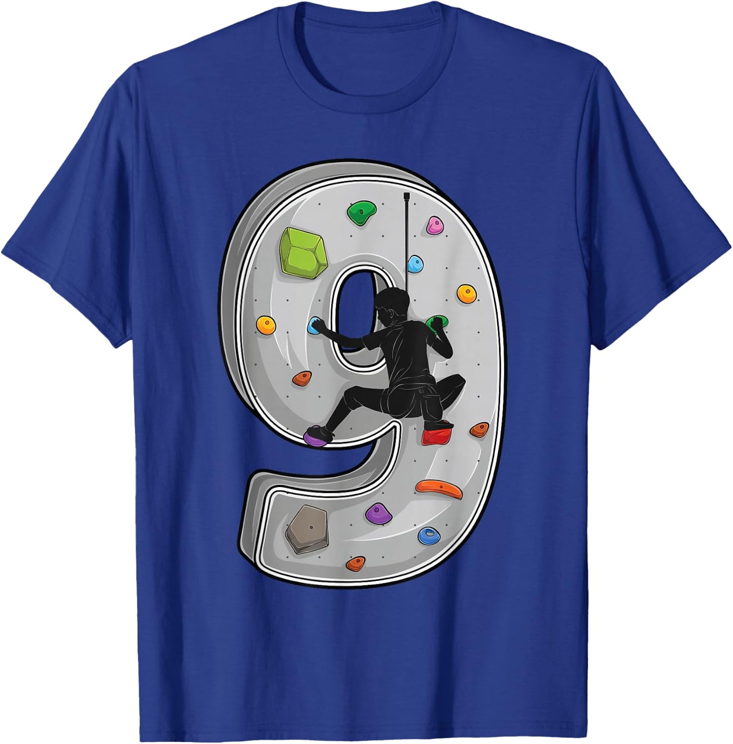9 year old rock climbing 9th birthday Adventures Climber T-Shirt - T-Shirt | Royal