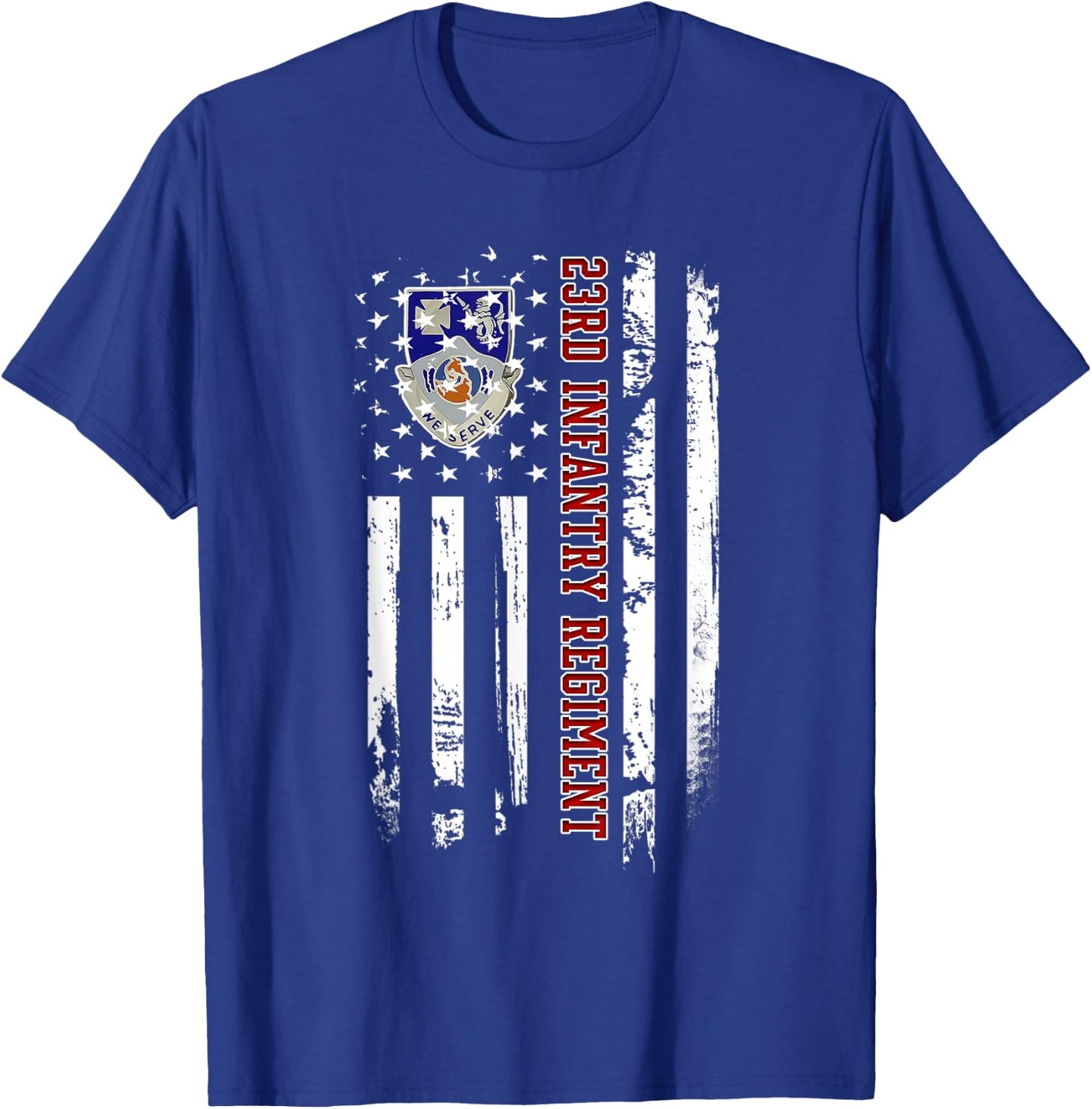 23rd Infantry Regiment Veteran USA Flag Veterans Day Xmas T-Shirt - T-Shirt | Royal