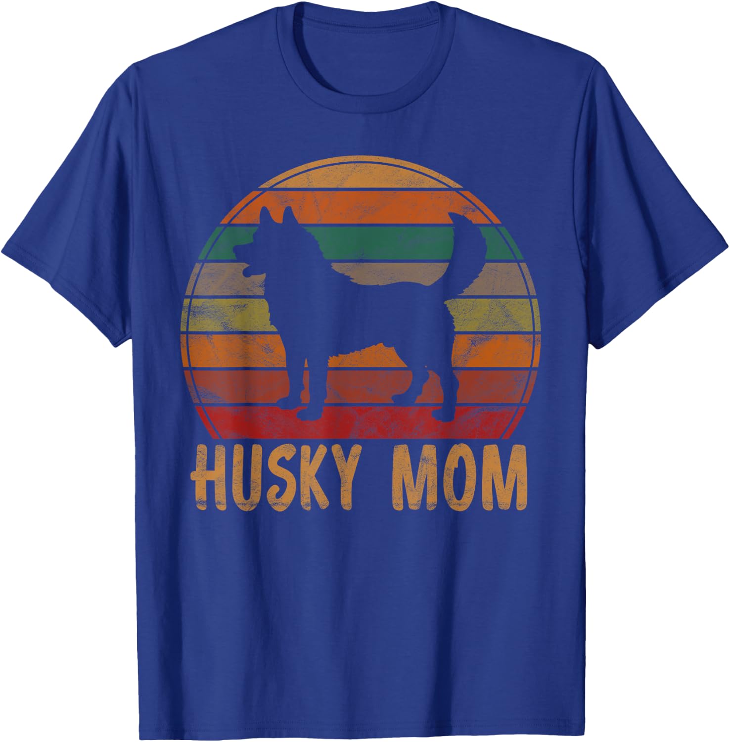 Vintage Husky Mom Owner Gifts Huskies Pet Clothes Retro Siberian Huskies Mama Women's Black Small Classic Fit Short Sleeve All Seasons T-Shirt - T-Shirt | Royal