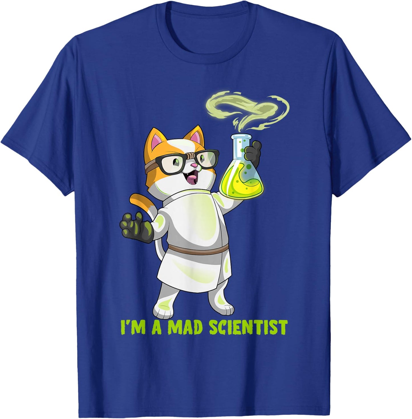 Science Cat Chemistry Mad Scientist Kitten Cation Teacher T-Shirt - T-Shirt | Royal