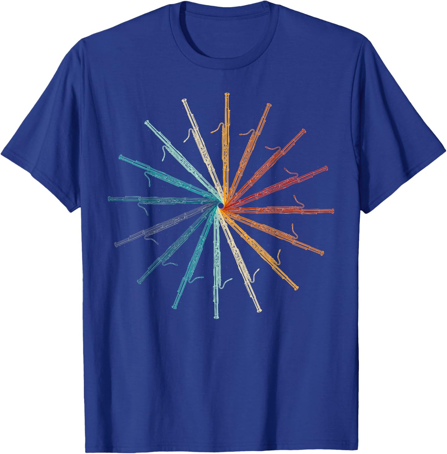 Funny Bassoon Retro Rainbow - Bassoon Player Orchestra Band T-Shirt - T-Shirt | Royal