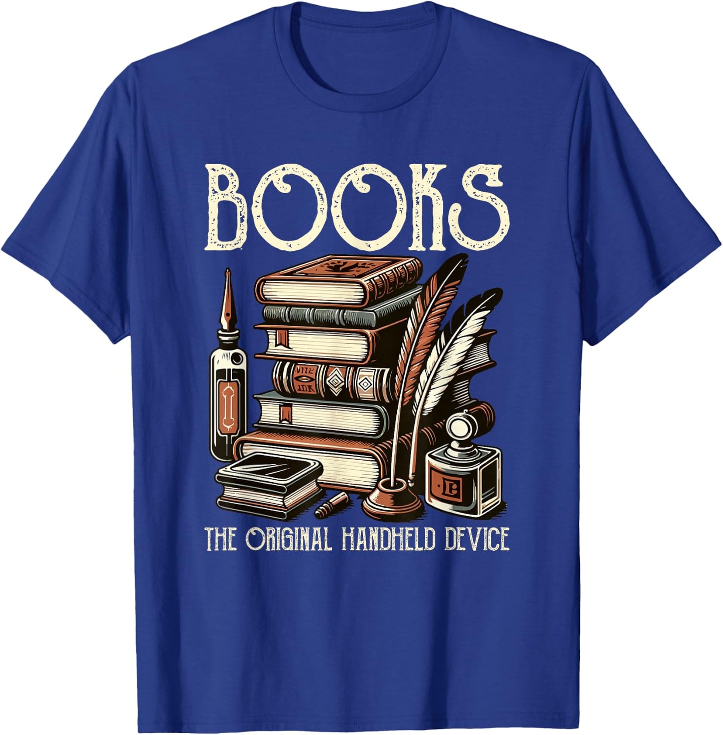 Books Original Handheld Device Book Librarian T-Shirt - T-Shirt | Royal