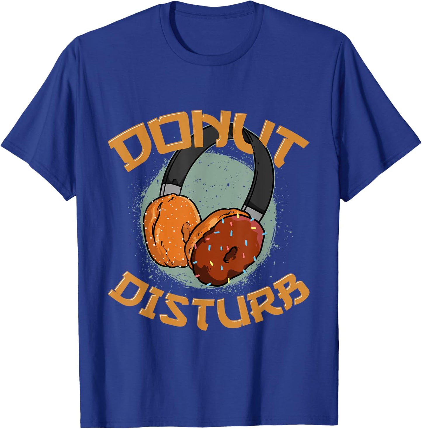 Funny Donut Disturb Doughnuts Donuts Joke Cartoon Dessert T-Shirt - T-Shirt | Royal