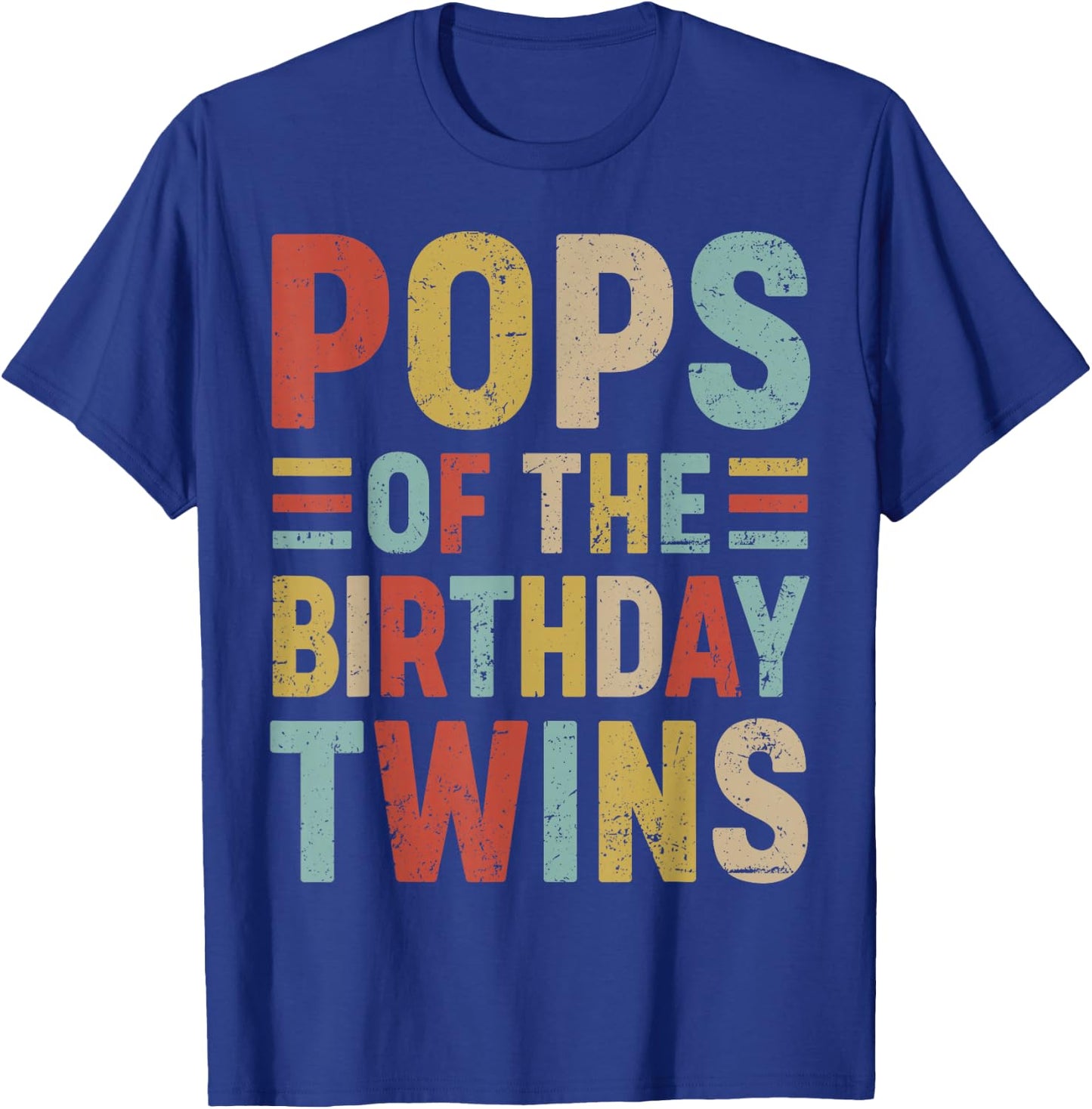Pops of The Birthday Twins Family Matching Bday Party T-Shirt - T-Shirt | Royal