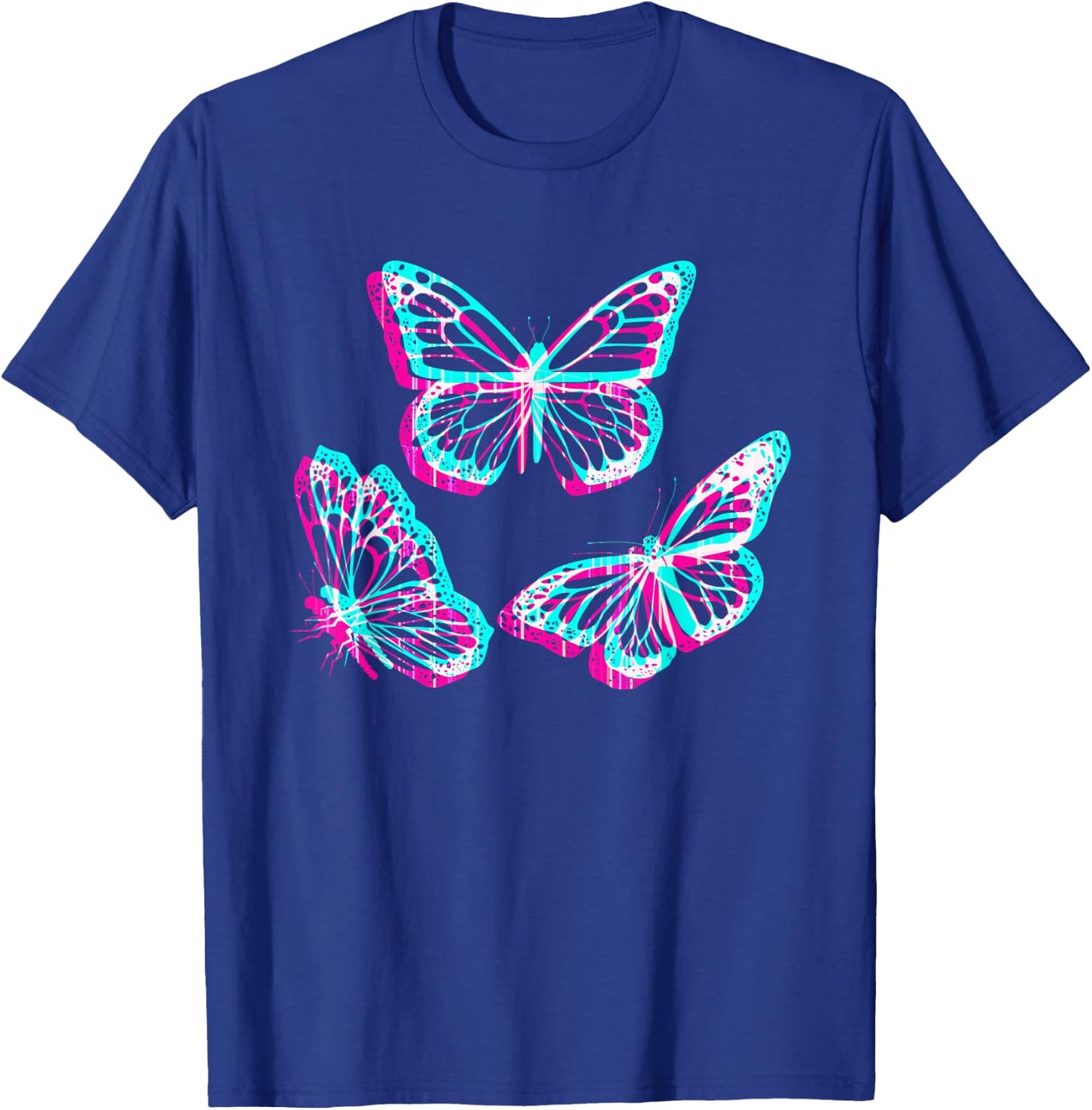 Pastel Goth Aesthetic Butterfly Glitch - 90s Butterfly T-Shirt - T-Shirt | Royal