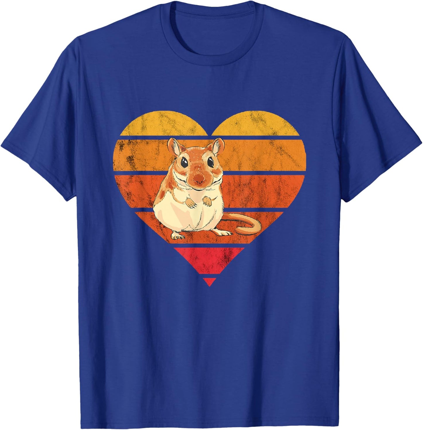 Gerbil Retro Vintage Heart Desert Animal Lover Rodent Rat T-Shirt - T-Shirt | Royal