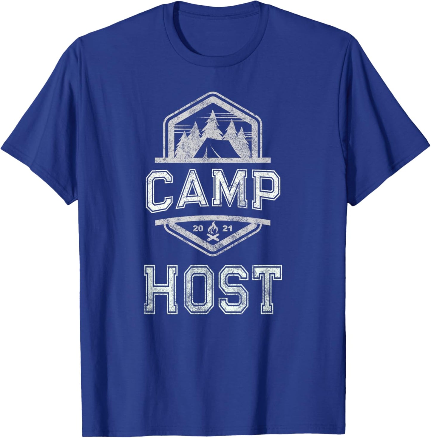 Vintage CAMP HOST Campground Staff Campsite Team Hosting T-Shirt - T-Shirt | Royal
