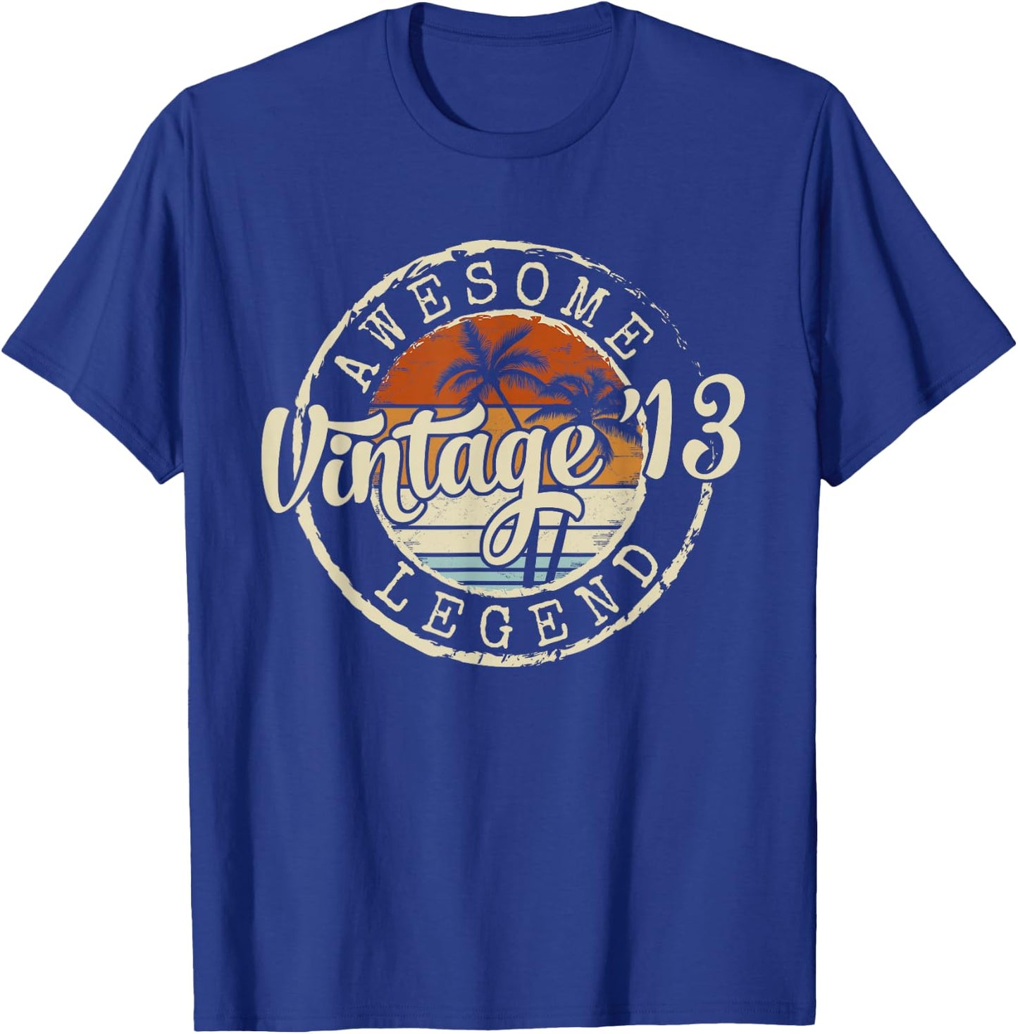 Vintage 2013 13yr 13th Birthday Gifts for Boys 13 Years Old T-Shirt - T-Shirt | Royal