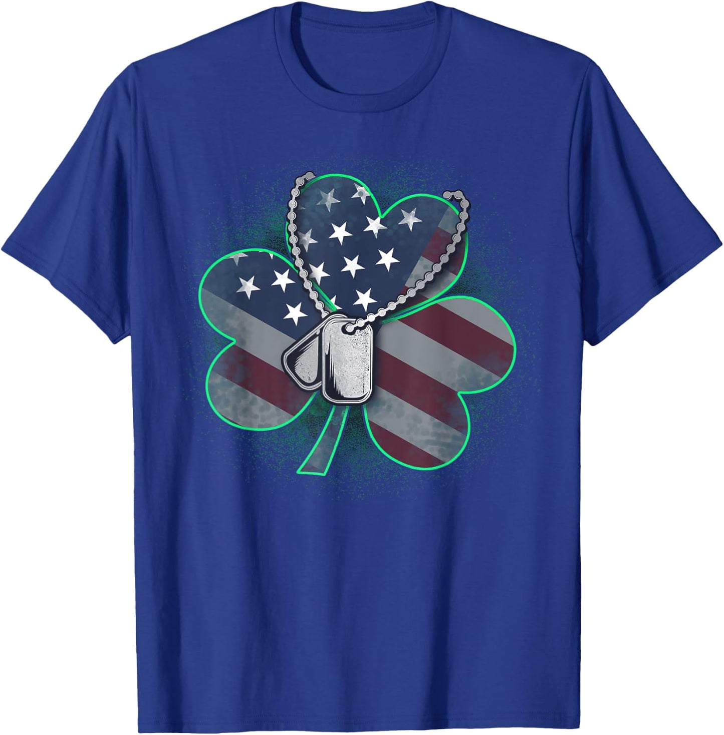 Veteran and Military St Patrick's Day Clover T-Shirt - T-Shirt | Royal