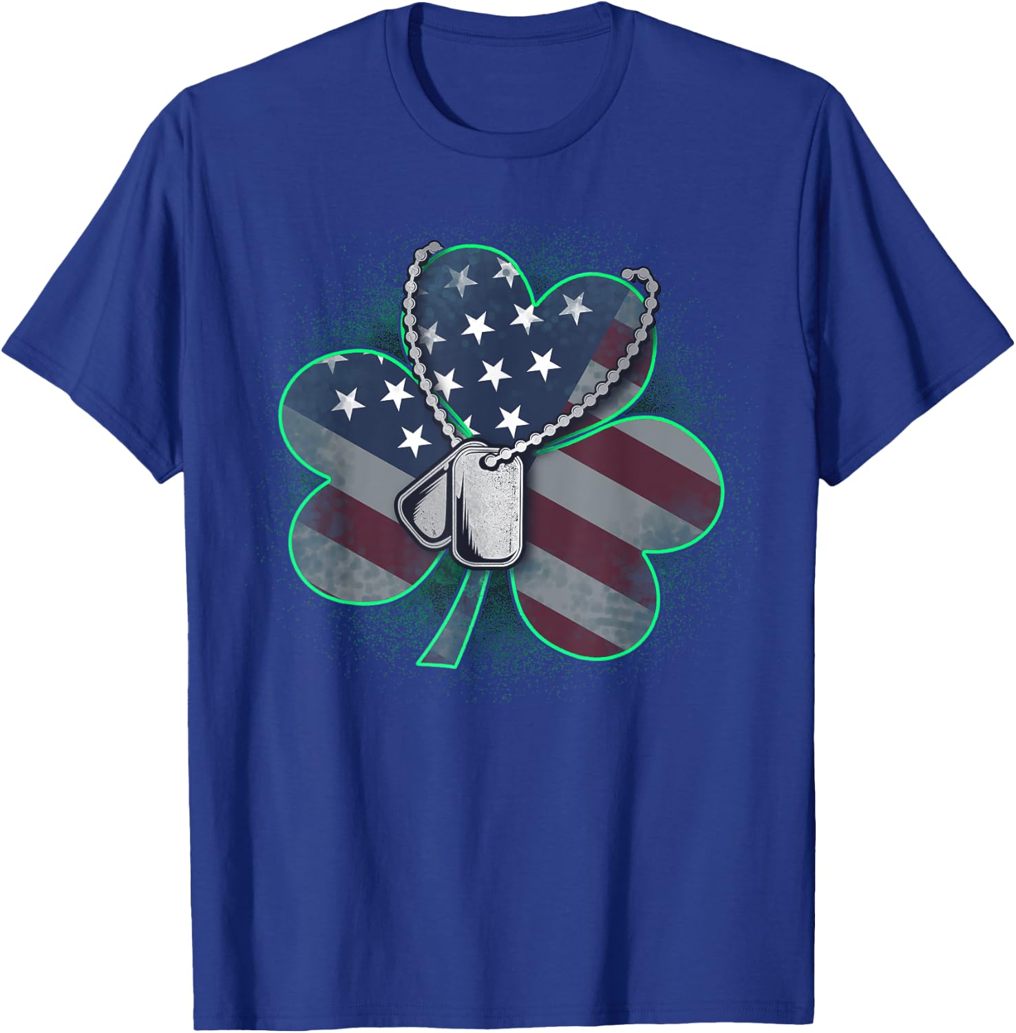 Veteran and Military St Patrick's Day Clover T-Shirt - T-Shirt | Royal