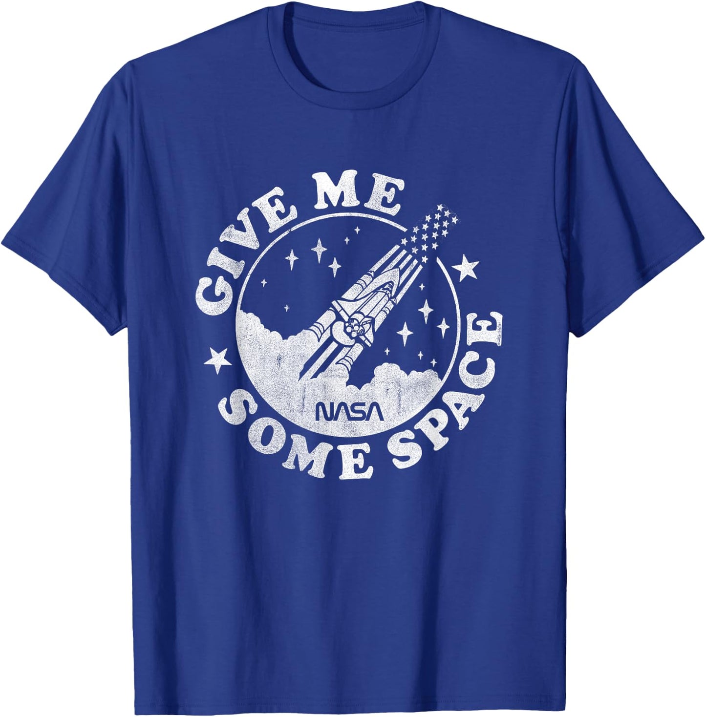 NASA Give Me Some Space Round Rocket Logo Space Science T-Shirt - T-Shirt | Royal