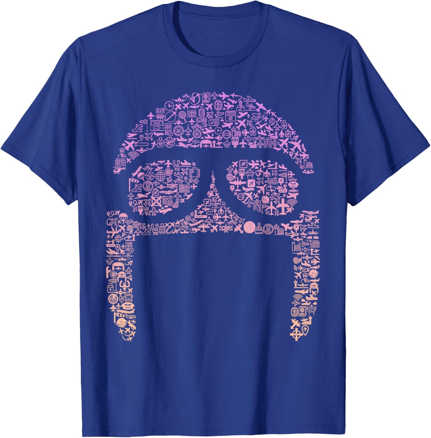 Pilots Hat Silhouette Aviation Enthusiast Gear Pilot T-Shirt - T-Shirt | Royal