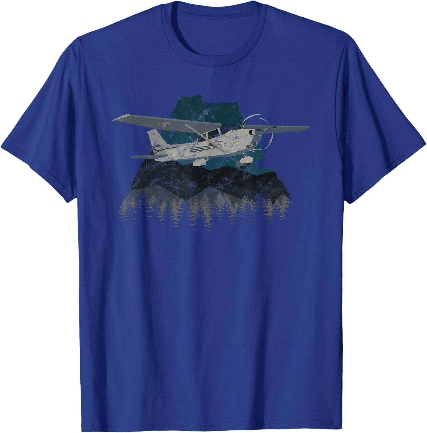 "Winter Flying" C-172 Skyhawk Airplane Vintage Pilot T-Shirt - T-Shirt | Royal