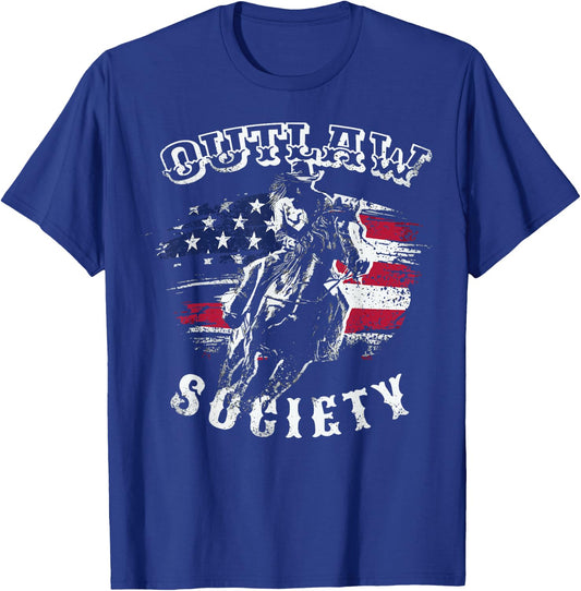 cowboy outlaw society Gift lover horses herde West texas T-Shirt - T-Shirt | Royal