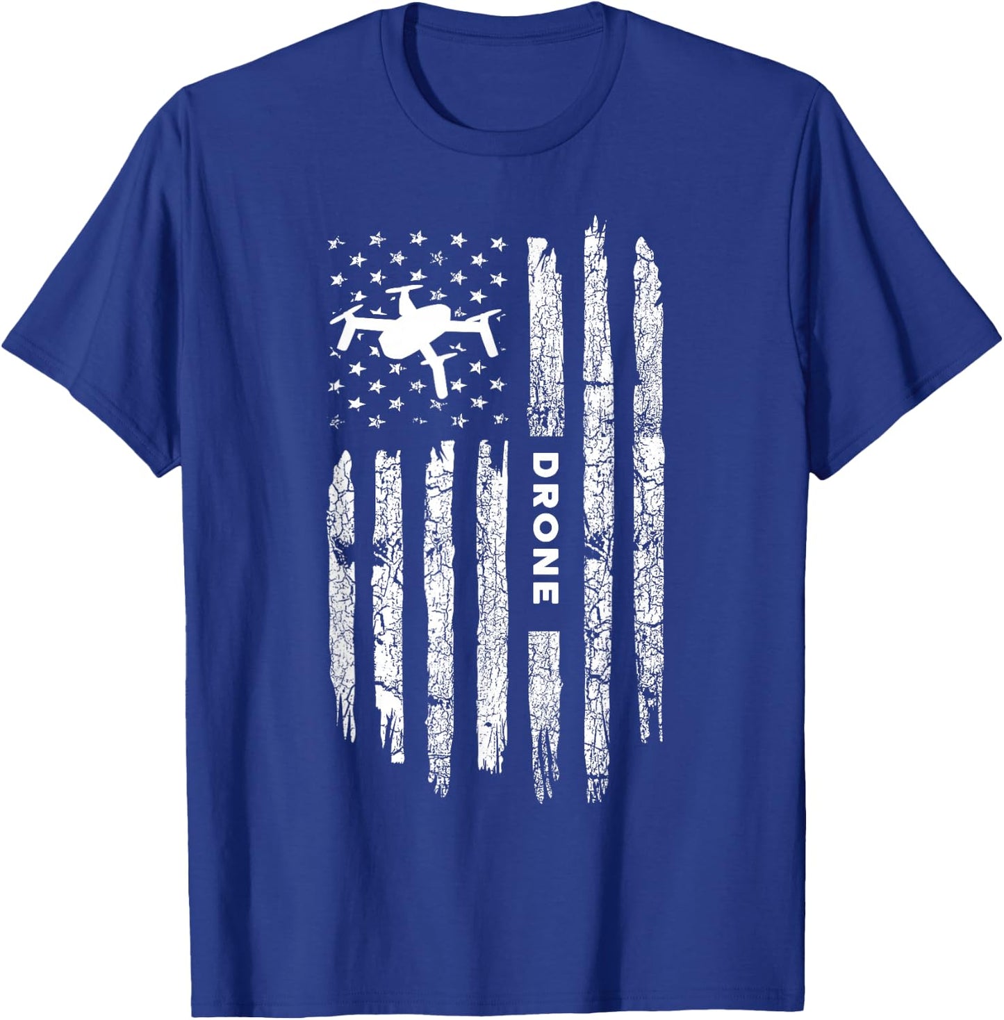 American Flag Drone Clothing - Drone Pilot Vintage Drone T-Shirt - T-Shirt | Royal