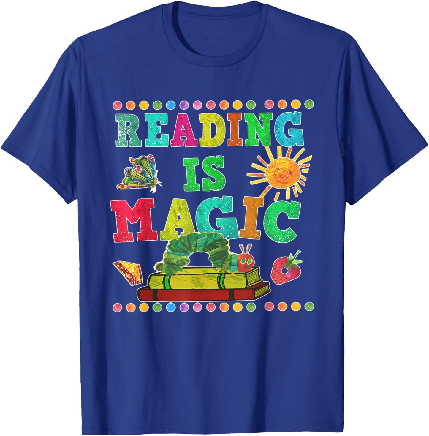Reading Is Magical Book Lover Teacher Girls Woman T-Shirt - T-Shirt | Royal