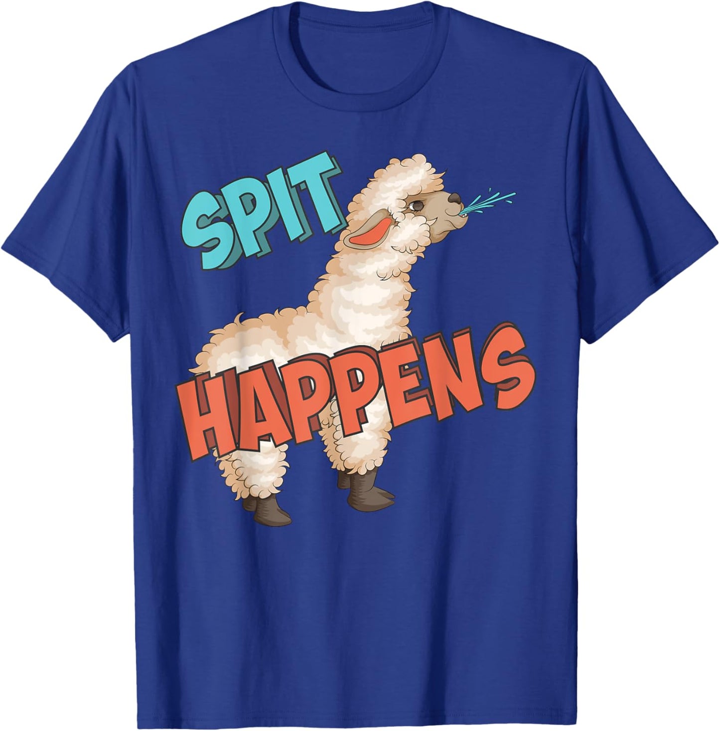 Funny Spit Cute Llama Alpaca Animal Pun Happens Lover Gift T-Shirt - T-Shirt | Royal