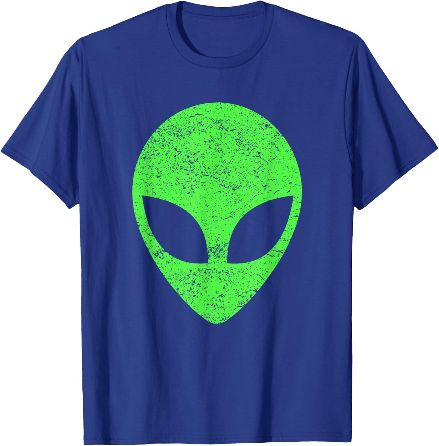 Green Alien Head Distressed Vintage Storm Area 51 T-Shirt - T-Shirt | Royal