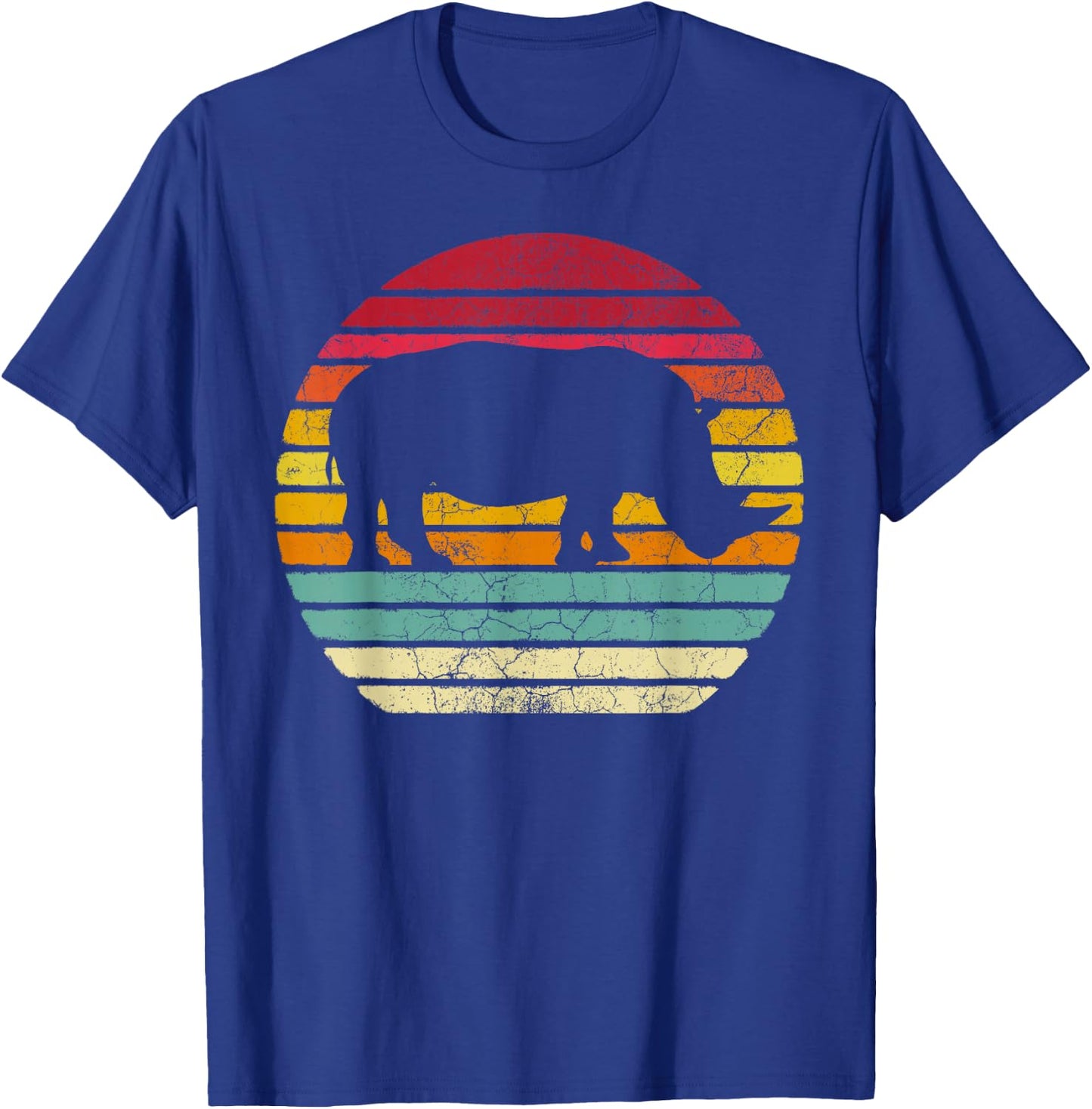 Rhino Rhinoceros - Retro Style Vintage Funny 70s 80s 90s T-Shirt - T-Shirt | Royal