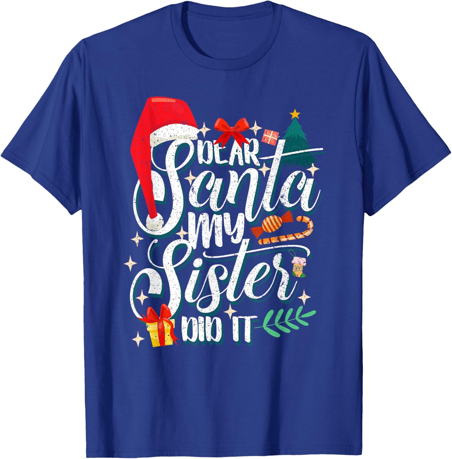 Funny Family Christmas Dear Santa My Brother Did It Cute Xma T-Shirt - T-Shirt | Royal