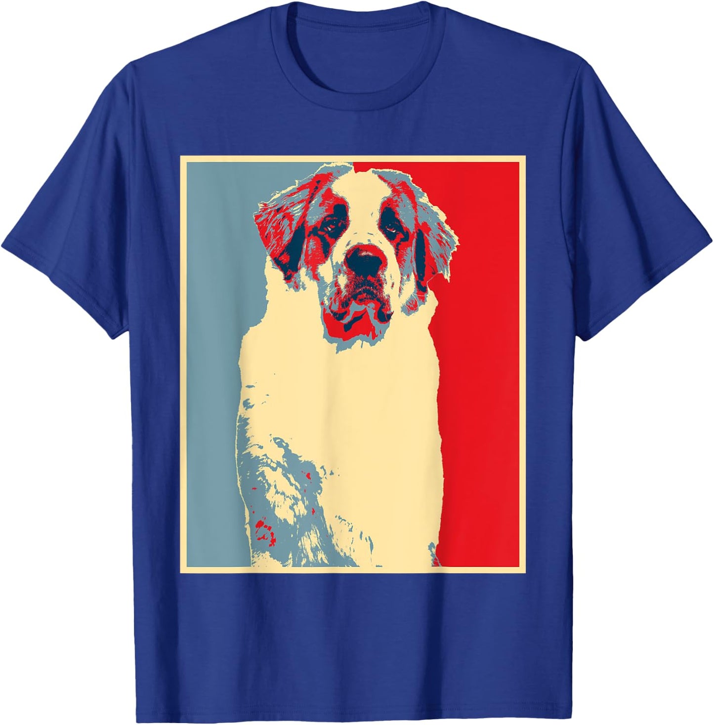 Dog Artwork - Vintage Silhouette St. Bernard Men Women T-Shirt - T-Shirt | Royal