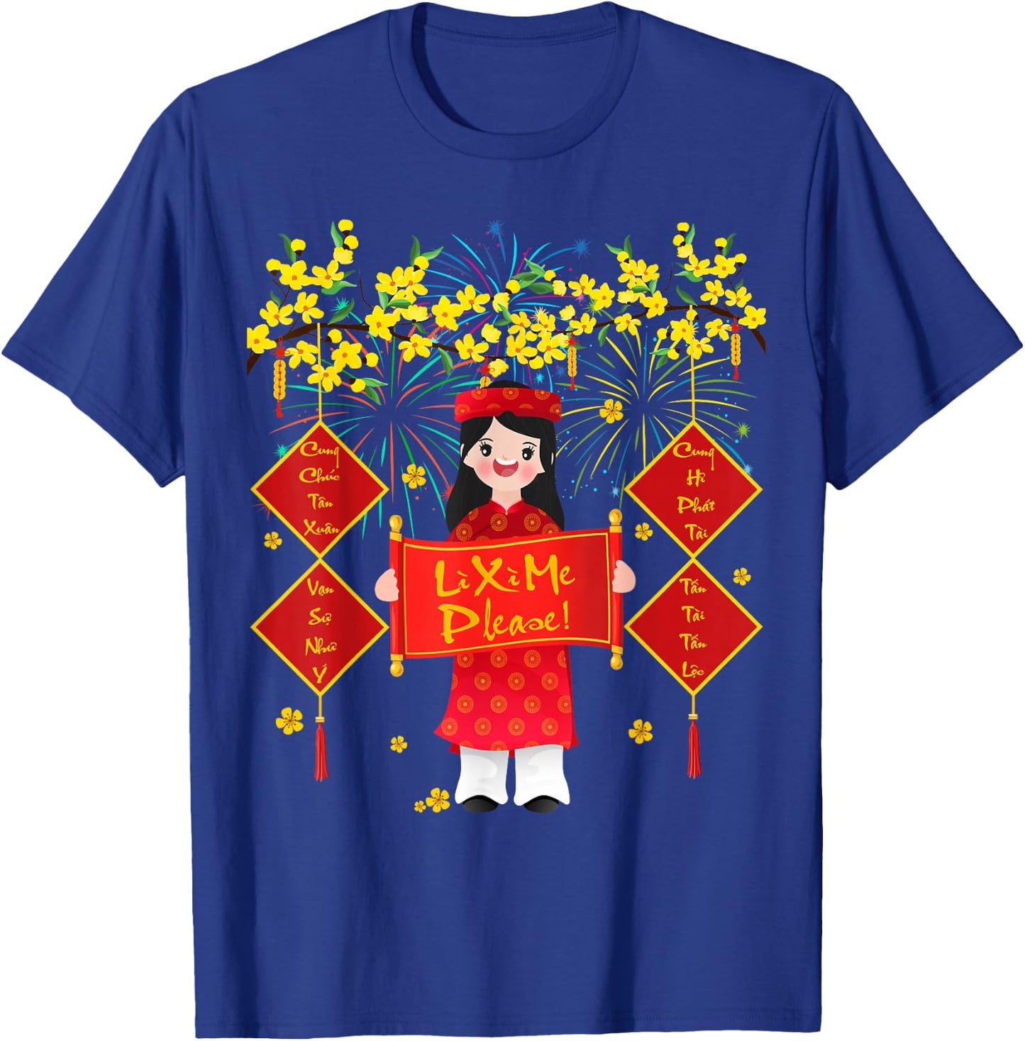 Cute Vietnamese Lunar New Year Horse Kids Girls Lucky Money T-Shirt - T-Shirt | Royal