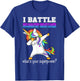 Unicorn I Battle Inflammatory Breast Cancer Awareness T-Shirt - T-Shirt | Royal