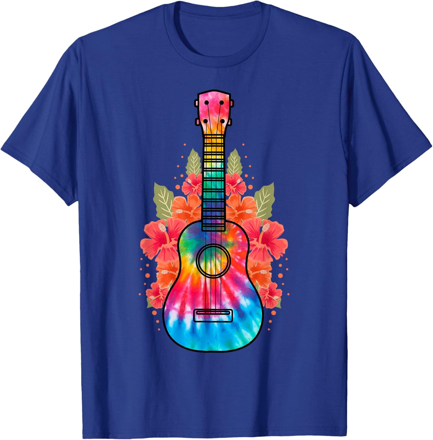 Hawaii Uke Flower Ukulele Guitar T-Shirt - T-Shirt | Royal