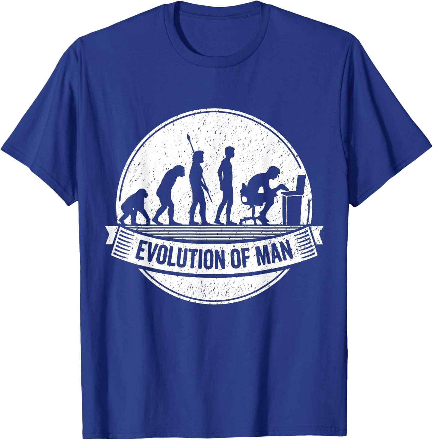 Funny Geek Shirt: Nerd Evolution Computer Laptop Coder T-Shirt - T-Shirt | Royal