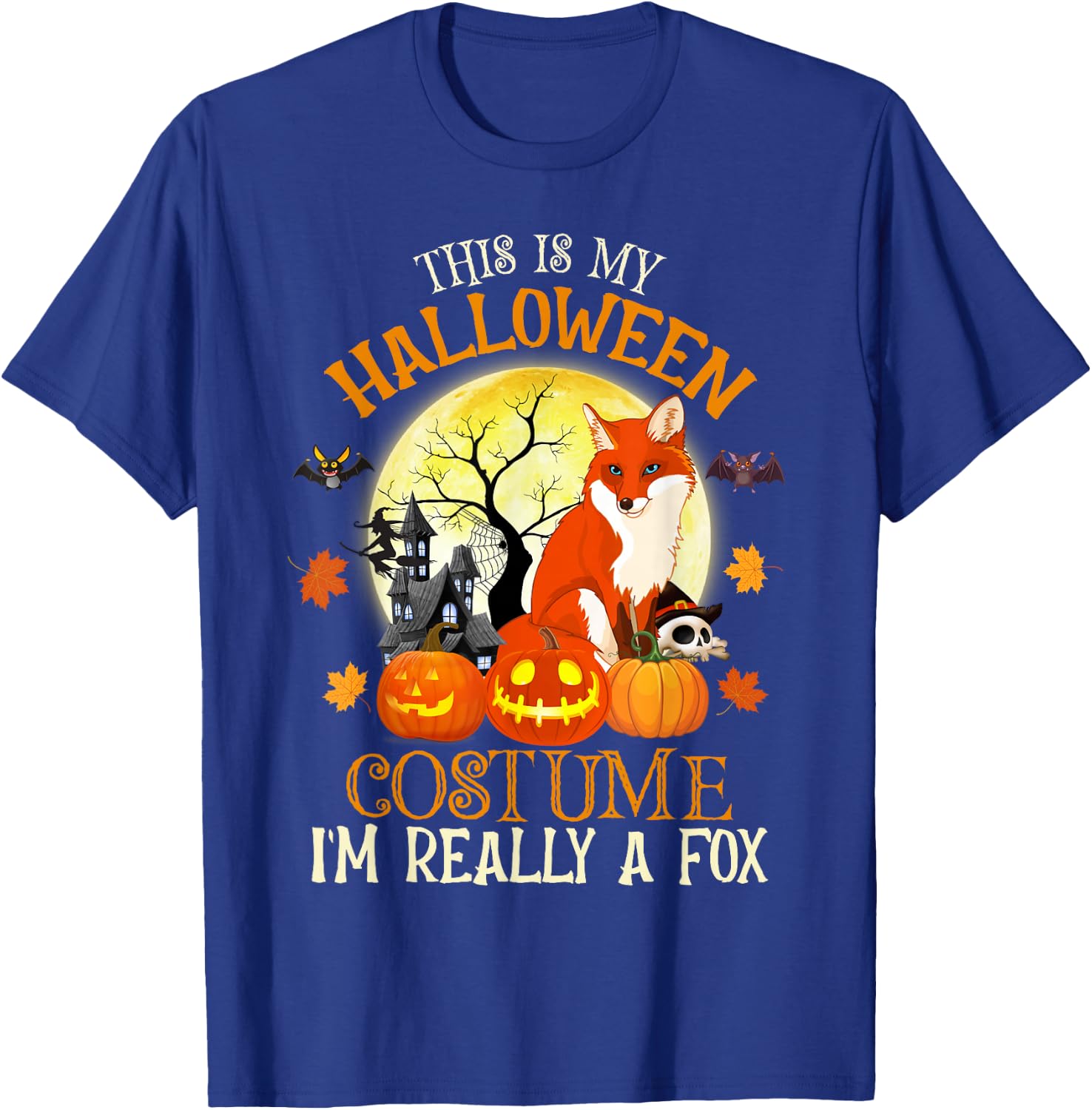 This Is My Halloween Costume I'm Really A Fox Funny Fox T-Shirt - T-Shirt | Royal