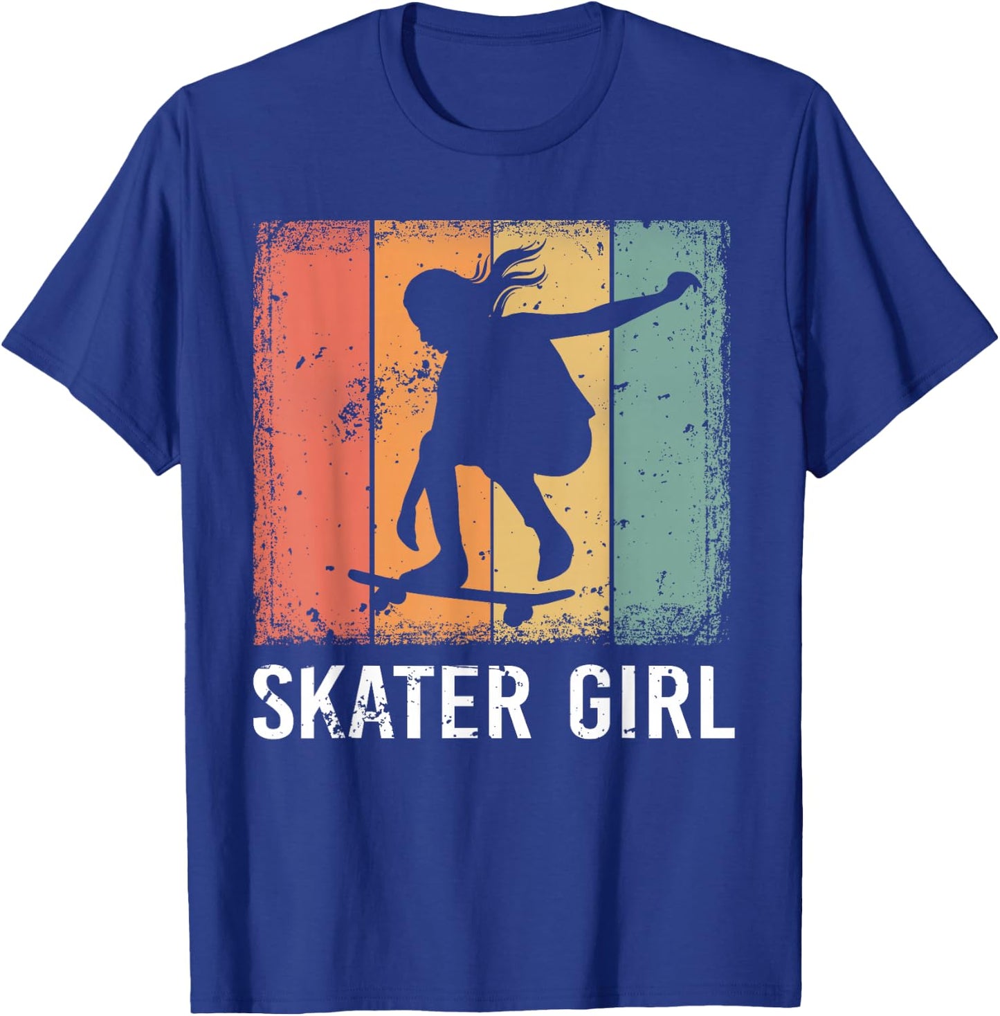 Cool Skater Art Women Girls Skateboarding Skateboard Skating T-Shirt - T-Shirt | Royal