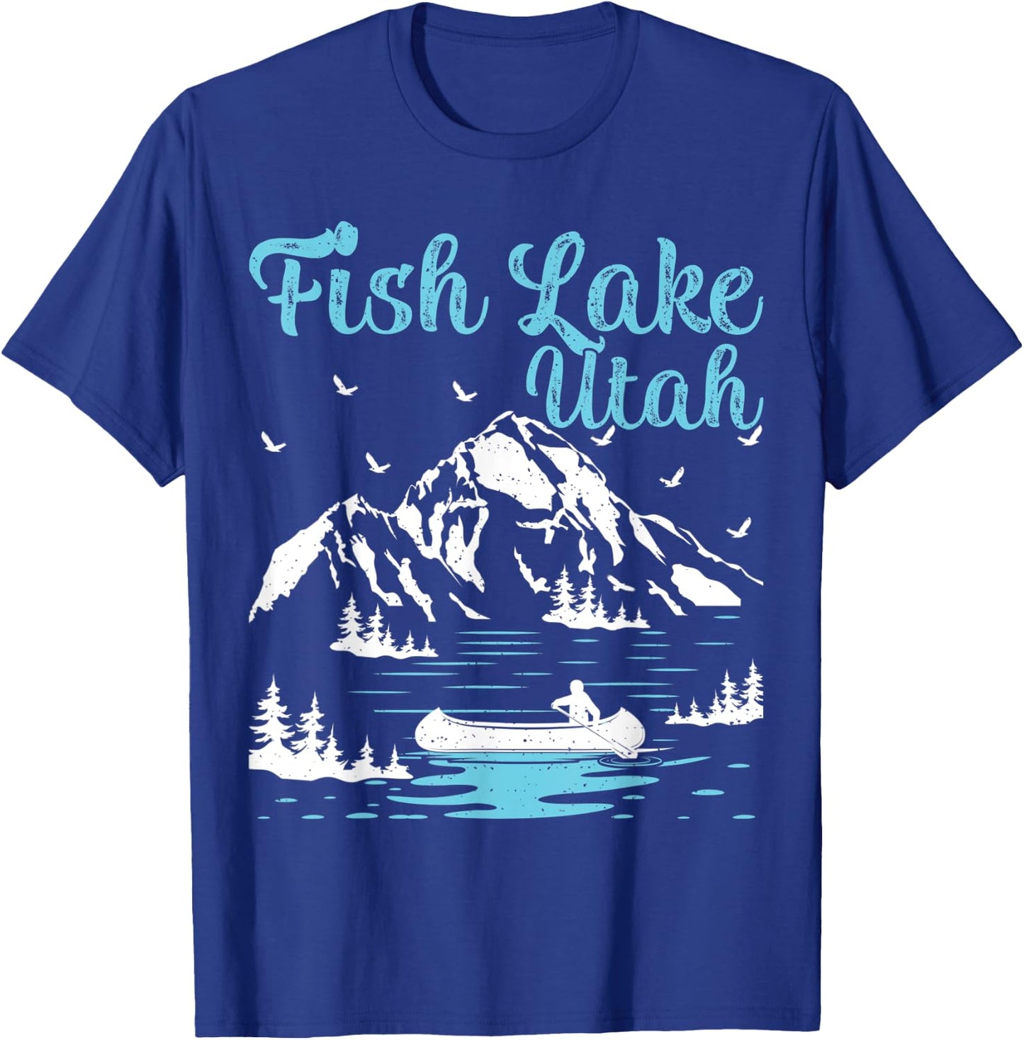 Summer Vacation Mountain Retro Utah Fish Lake Women Kids T-Shirt - T-Shirt | Royal