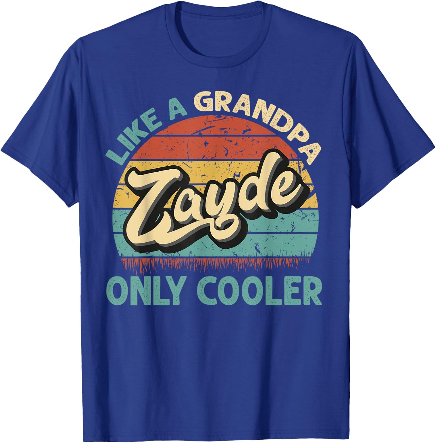Zayde Like A Grandpa Only Cooler Vintage Dad Fathers Day T-Shirt - T-Shirt | Royal