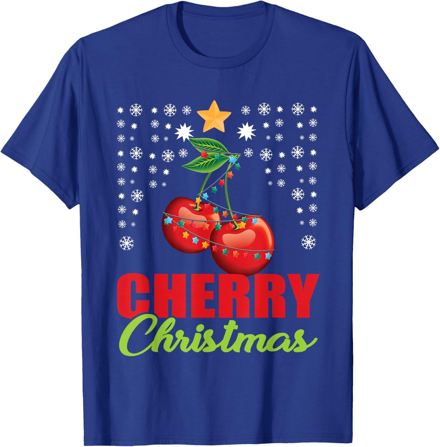 Great Cherrie Gifts Funny Fruit Lover Gift -Adults, Kids Black Modern Classic Christmas Cherry Small T-Shirt - T-Shirt | Royal