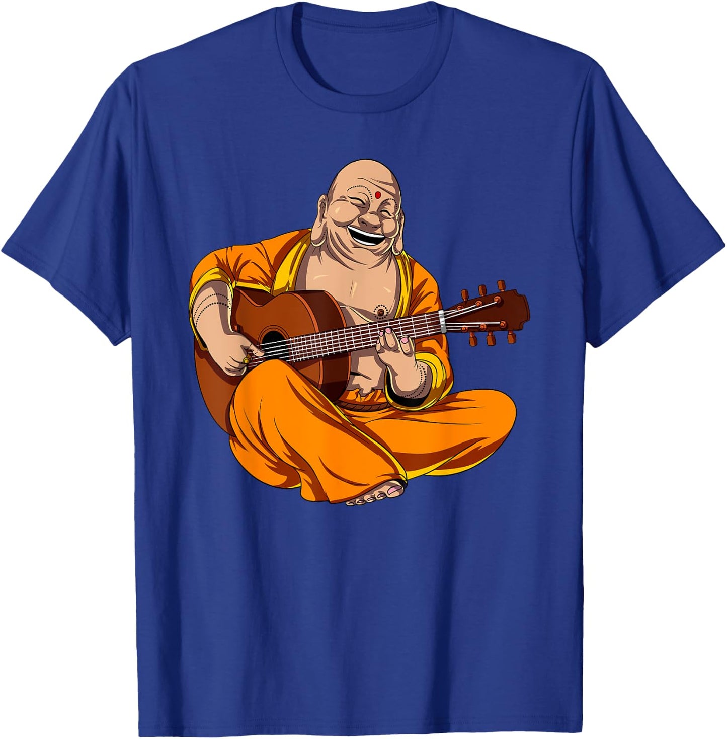 Buddha Playing Guitar Zen Yoga Meditation Funny Namaste T-Shirt - T-Shirt | Royal