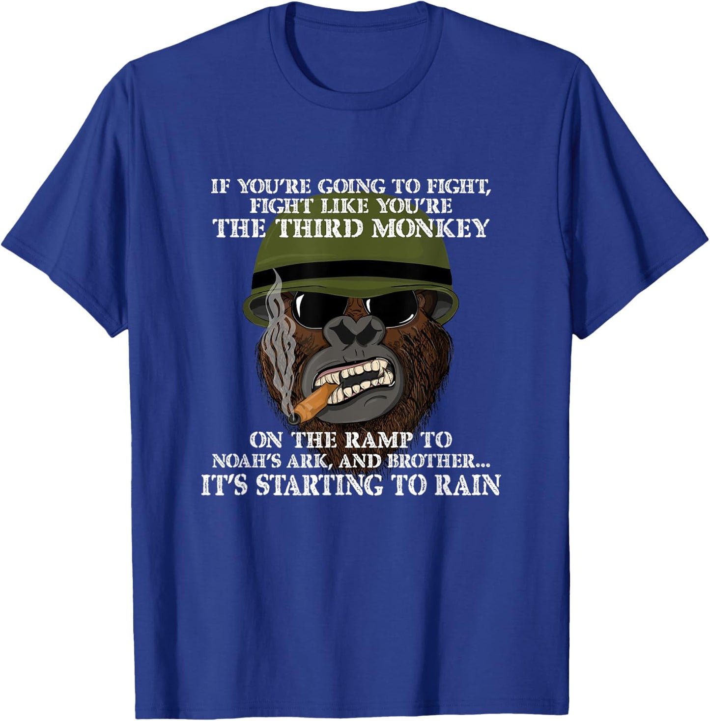 Fight Like the Third Monkey - Funny Boxing and MMA Meme T-Shirt - T-Shirt | Royal