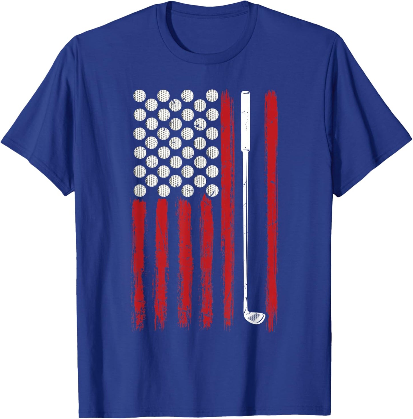 American Flag Golfing Golf Women Men T-Shirt - T-Shirt | Royal