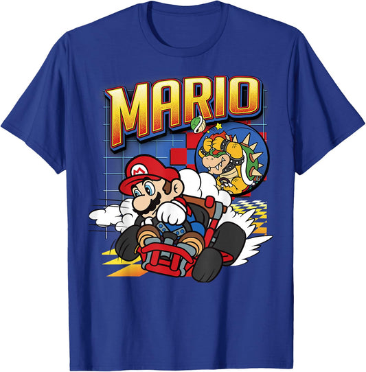Mario Kart Bowser Mario Racing Graphic T-Shirt - T-Shirt | Royal