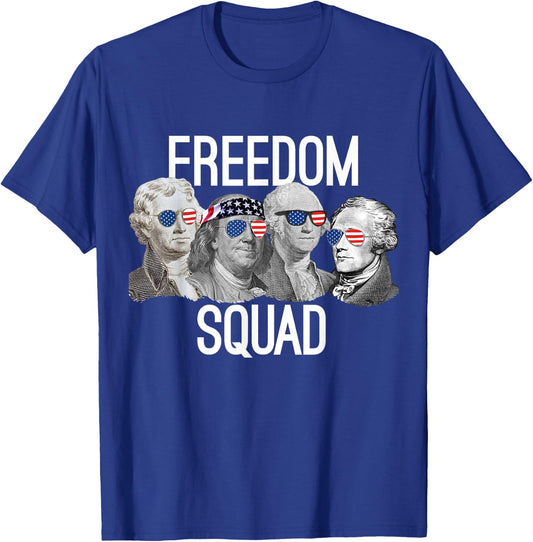 Freedom Squad Founding Fathers Revolution Mount Rushmore T-Shirt - T-Shirt | Royal