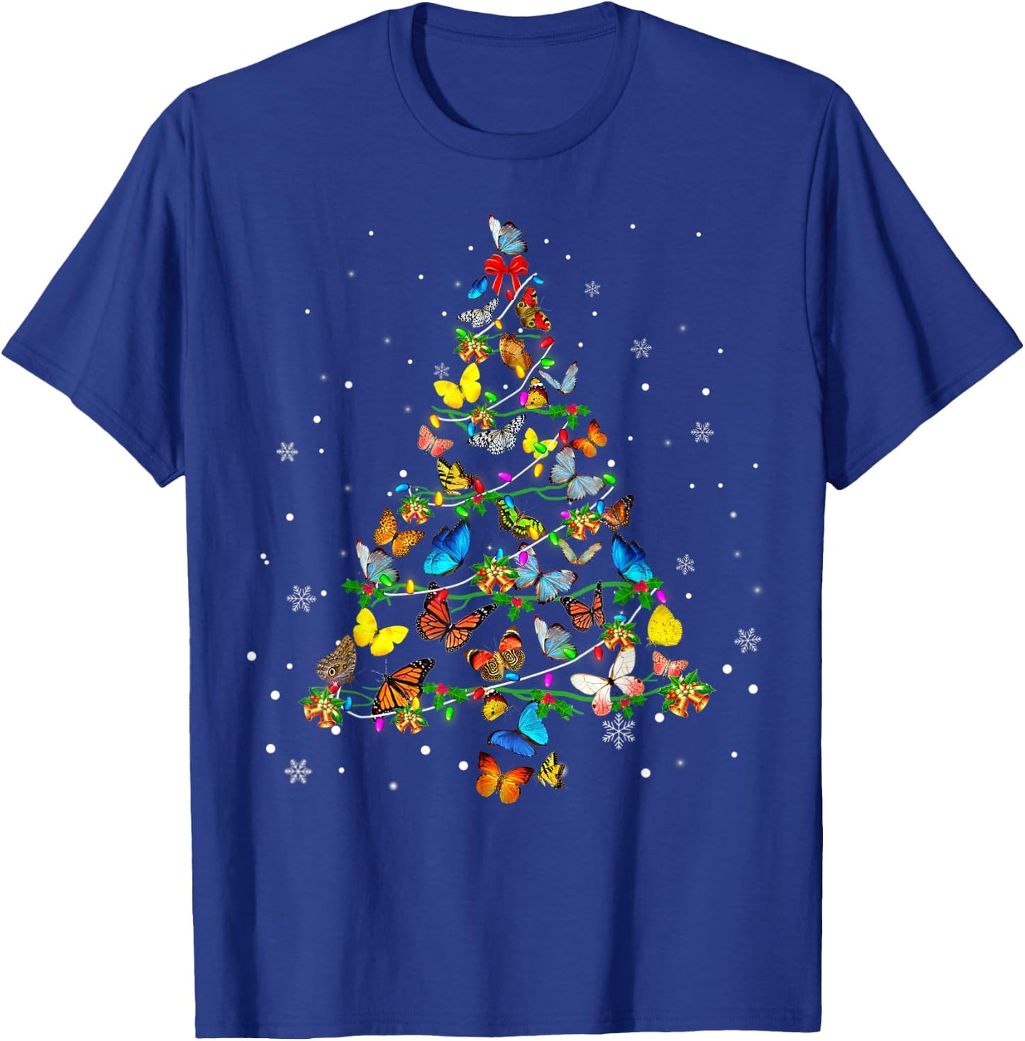 Butterfly Christmas Tree Ornament Decor Xmas T-Shirt - T-Shirt | Royal