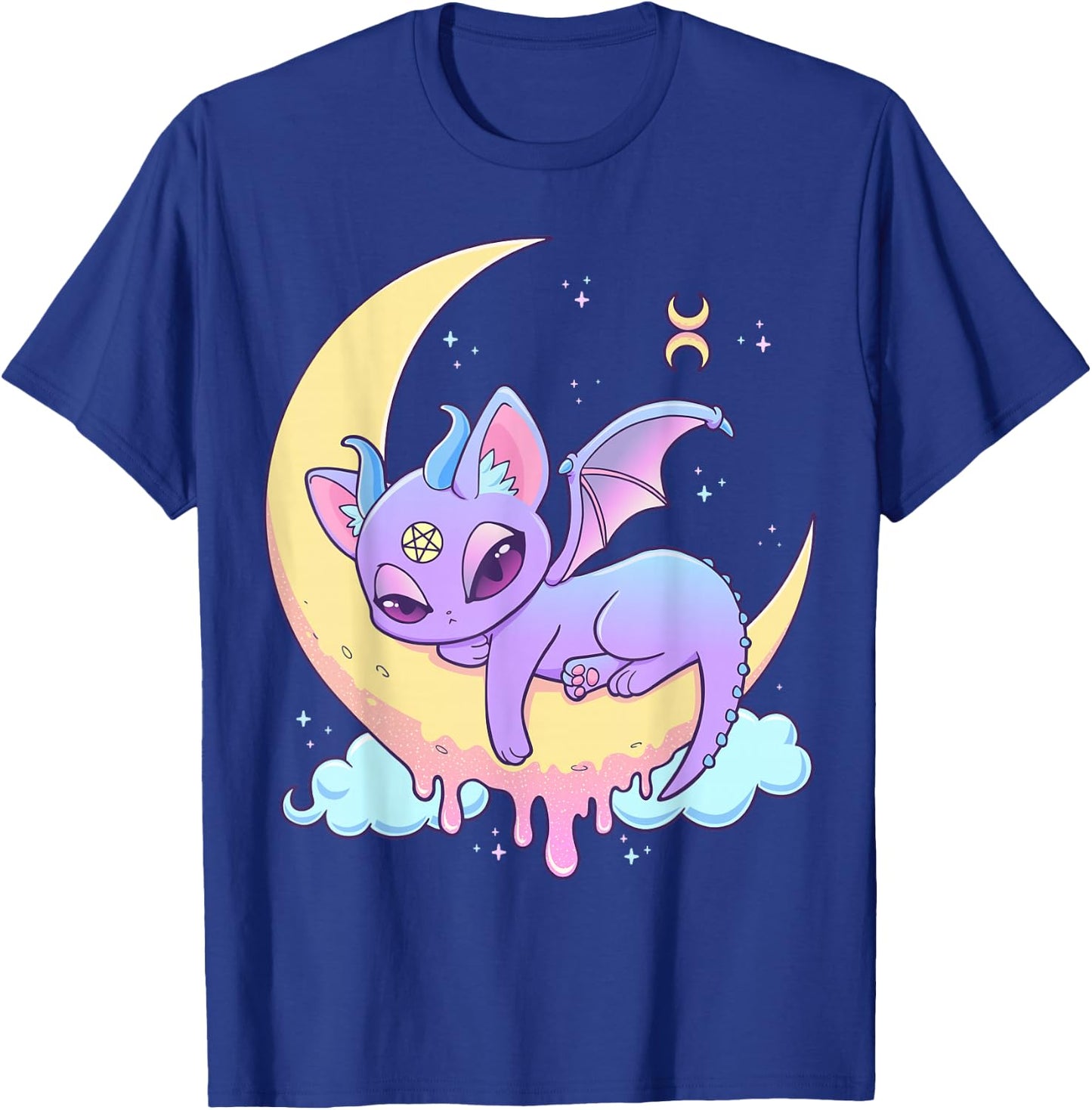 Pastel Goth Witchy Cat Cute Creepy Wiccan Cat Demon Menhera T-Shirt - T-Shirt | Royal