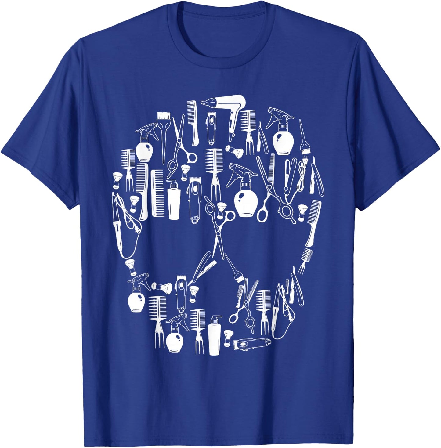 Barber Skull Gift Hairdresser Hair Stylist Hairdresser Salon T-Shirt - T-Shirt | Royal