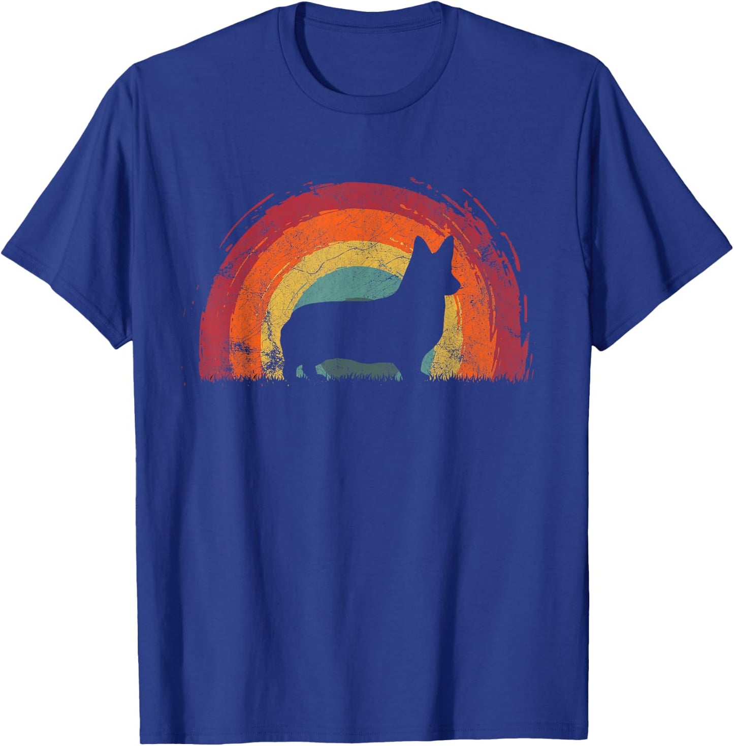 Dorgi Vintage Rainbow Dog Men Women T-Shirt - T-Shirt | Royal