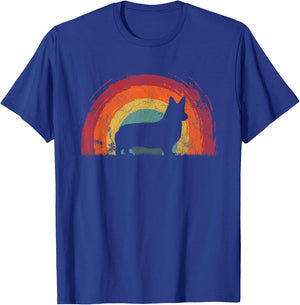 Dorgi Vintage Rainbow Dog Men Women T-Shirt - T-Shirt | Royal