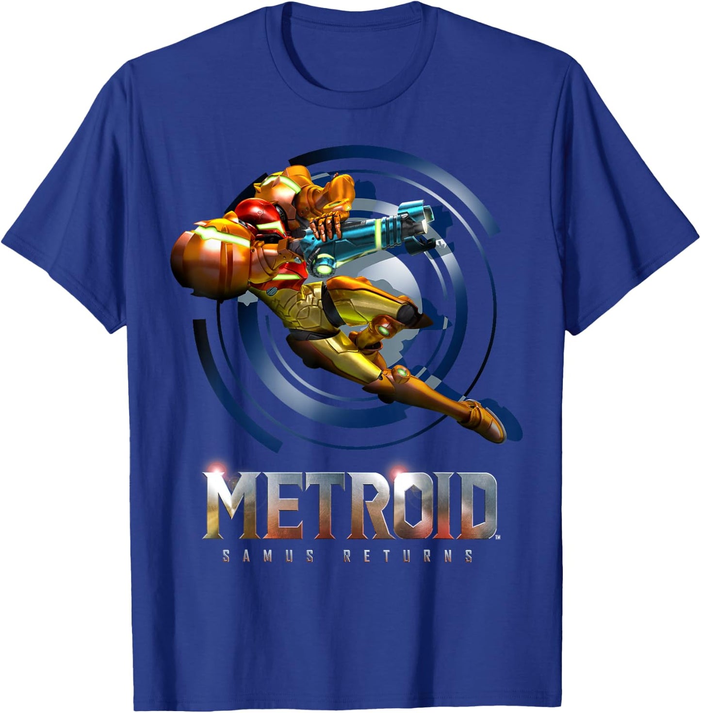 Nintendo Metroid Samus Returns Jump Action Graphic T-Shirt - T-Shirt | Royal