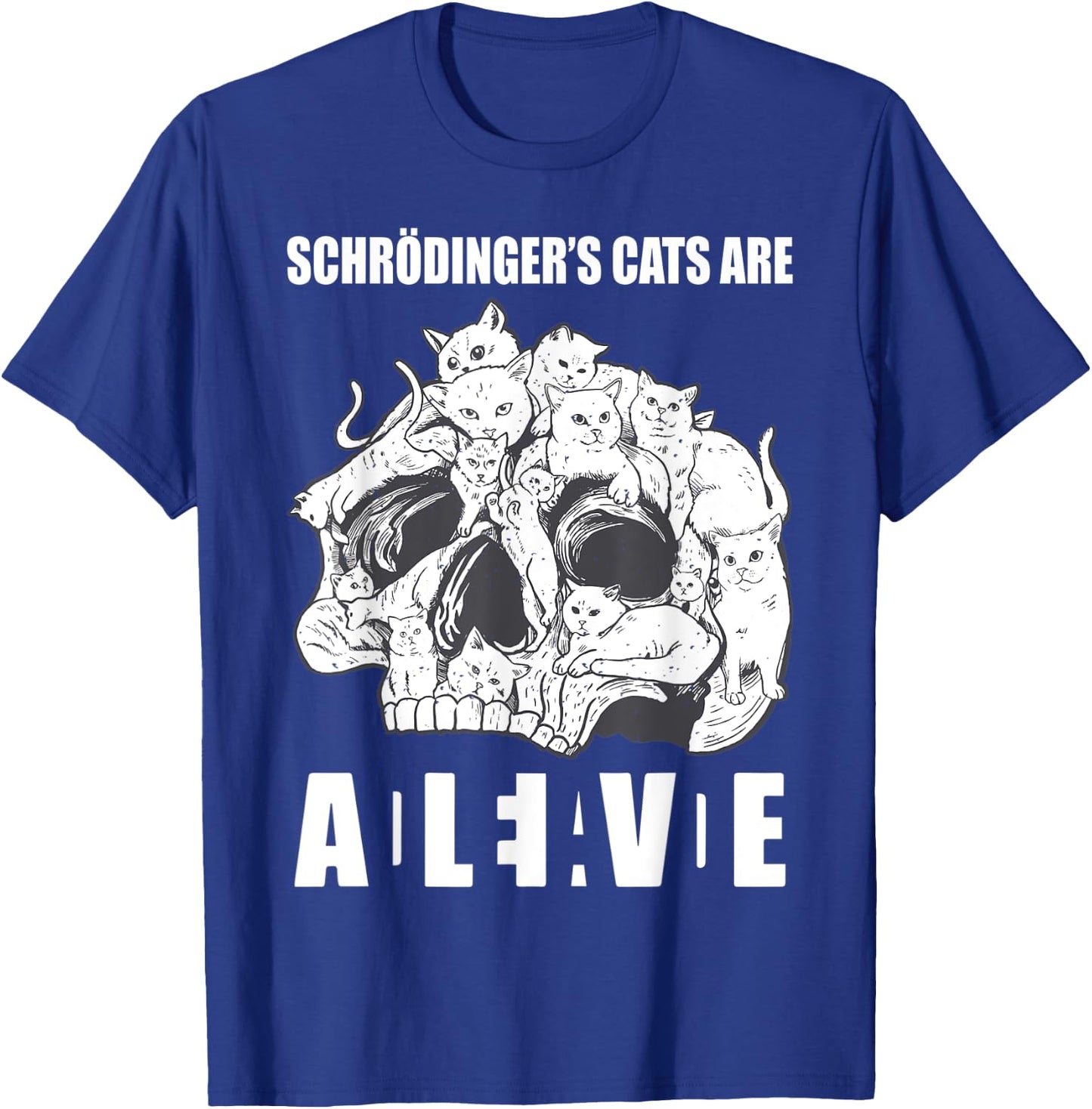 Schrödingers Cats Dead & Alive Science T-Shirt - T-Shirt | Royal