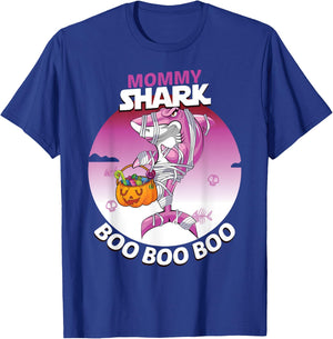 Mommy Shark Boo Boo Funny Family Shark Halloween T-Shirt - T-Shirt | Royal