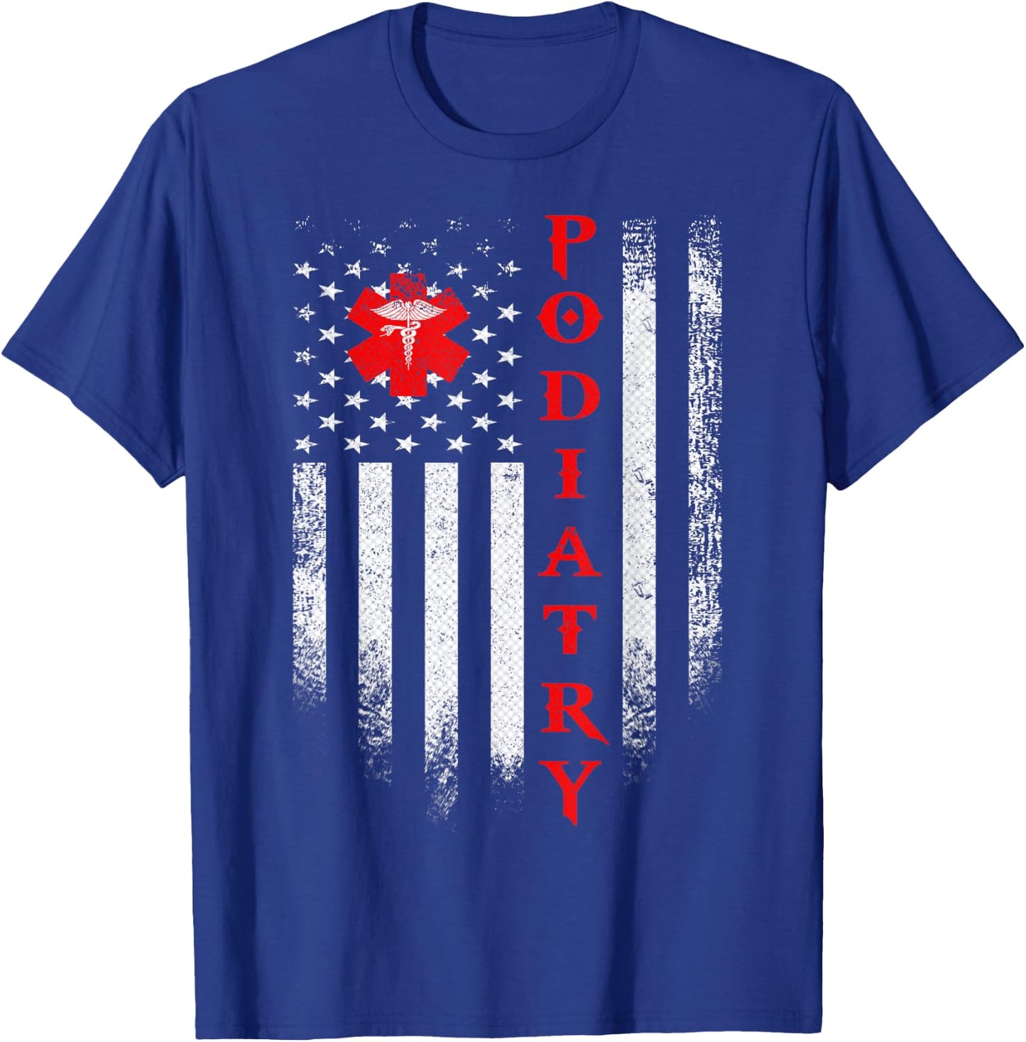 Vintage USA Podiatry Doctor American Flag Podiatrist Pride Women Men T-Shirt - T-Shirt | Royal