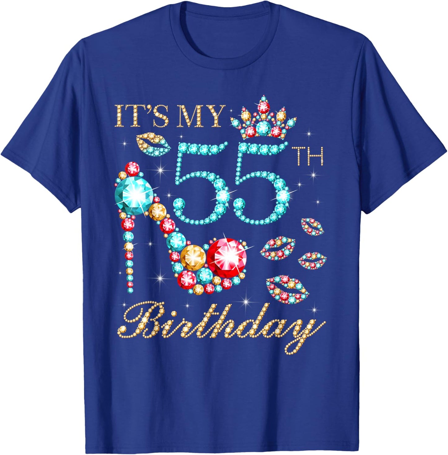 It's My 55th Birthday Cute 55 Years Old Birthday Queen T-Shirt - T-Shirt | Royal