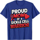 Sickle Cell Warrior Awareness Proud Mom Burgundy Ribbon T-Shirt - T-Shirt | Royal